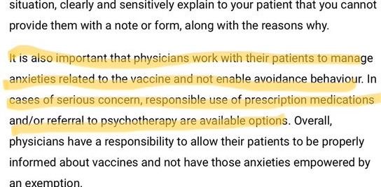  Canada – Medicii li s-a spus să administreze medicamente sau să trimită la psihoterapie persoanelor care nu doresc vaccinuri COVID