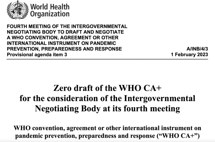  Proiectul Tratatului OMS privind pandemia promite să vă distrugă în mod egal drepturile