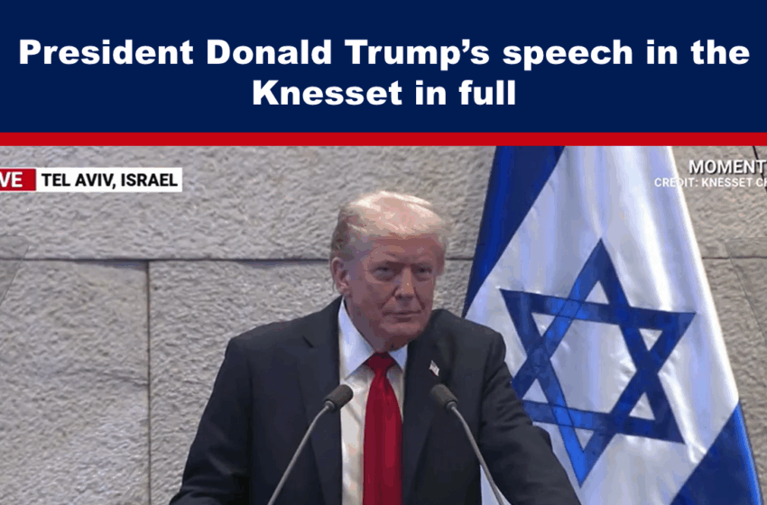  Discursul președintelui Donald Trump în Knesset integral